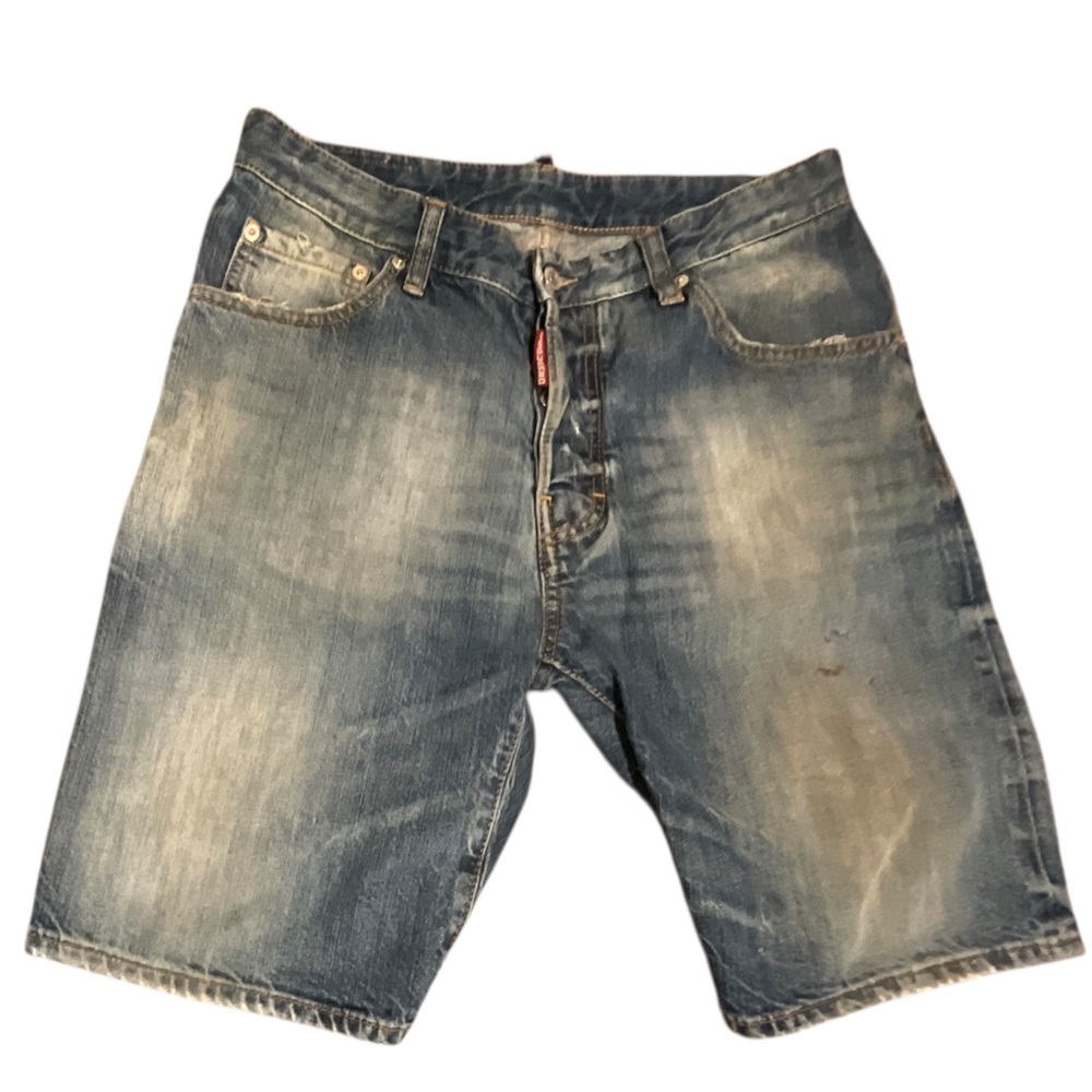 DSQUARED Faded Blue Jean Shorts - Picture 2 of 16